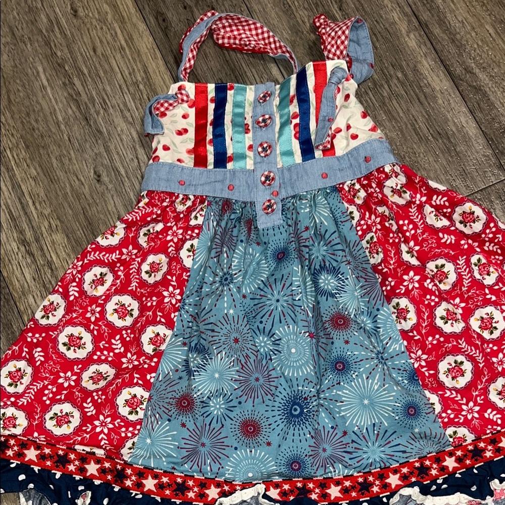 Matilda Jane Red and Blue Floral Dress